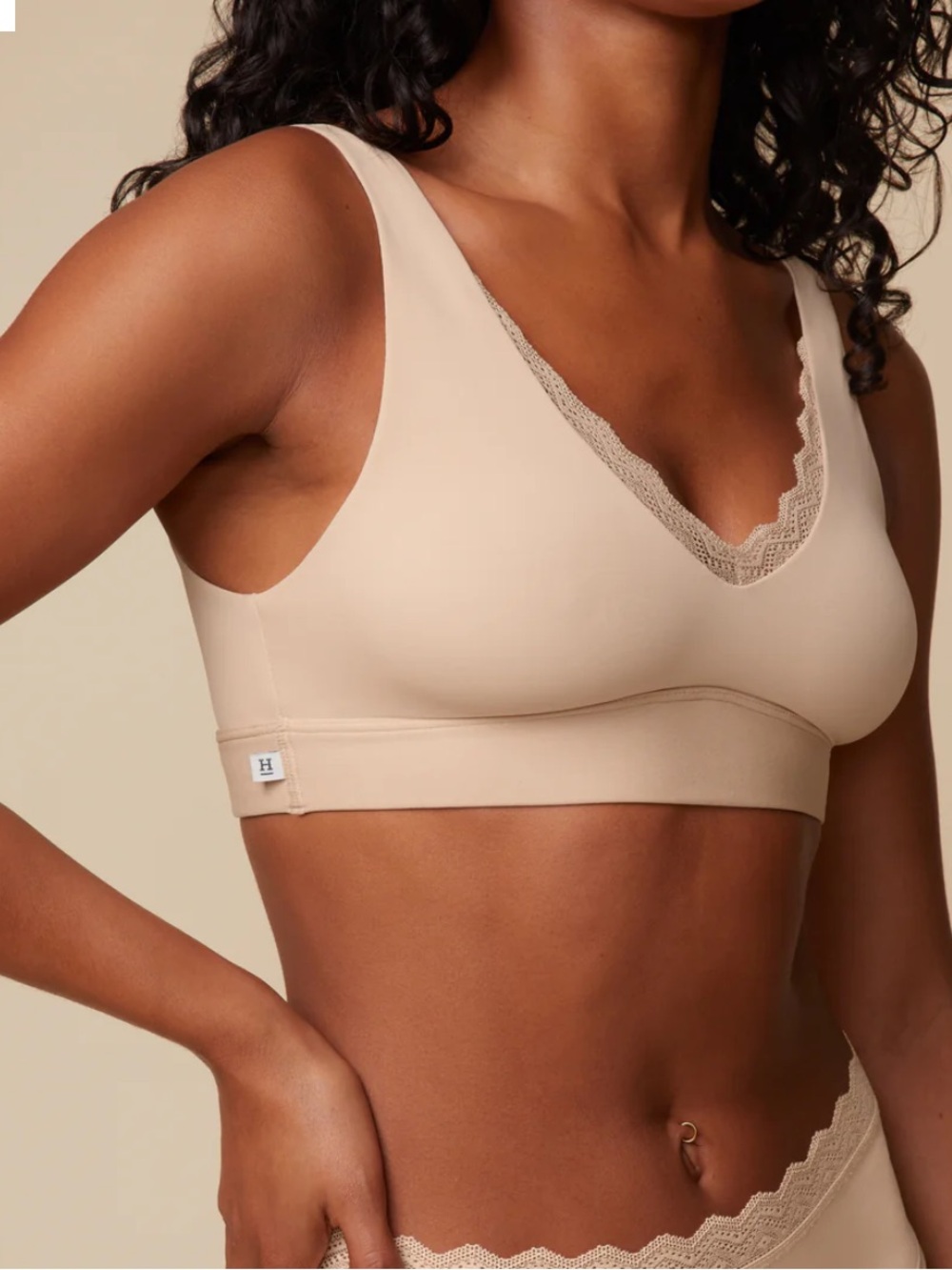Bliss Lace Bralette — Nude Beige Comfort Bralette